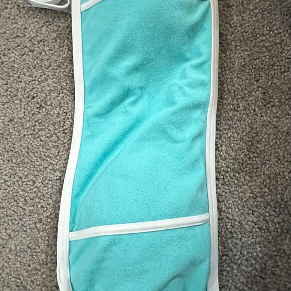 Kona Sol Bandeau Terry Cloth Aqua and White Swimsuit NWT Size XL - Picture 5 of 8